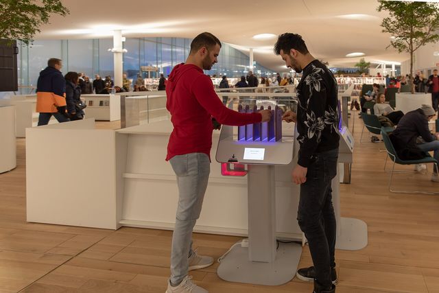 There are books, newspapers, magazines and tablets for reading digital publications. "Helsinki Central Library Oodi is a
